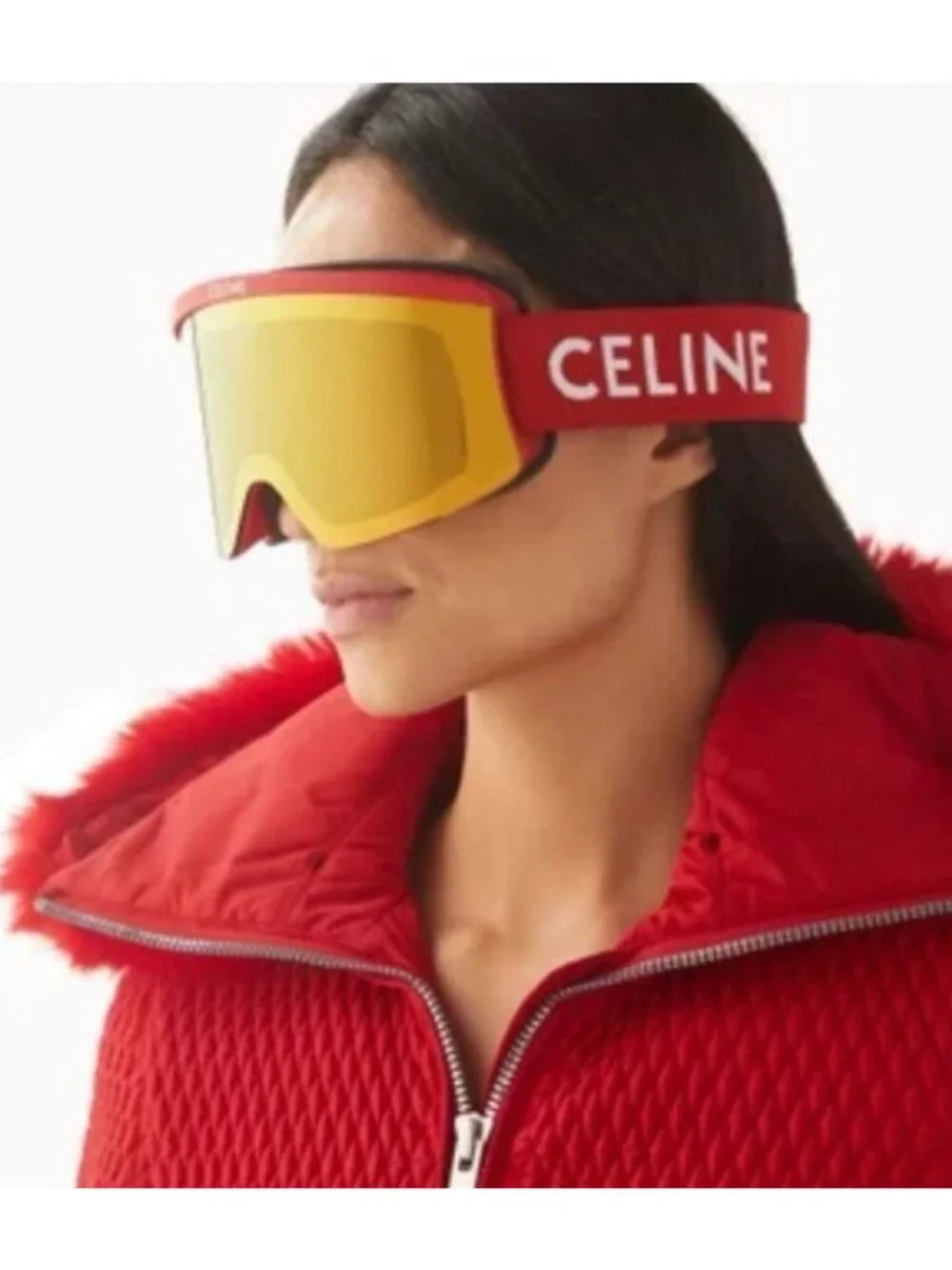 Celine CL40302U SKI MASK 67C Shield Sunglasses / Ski Mask - Red / Gold